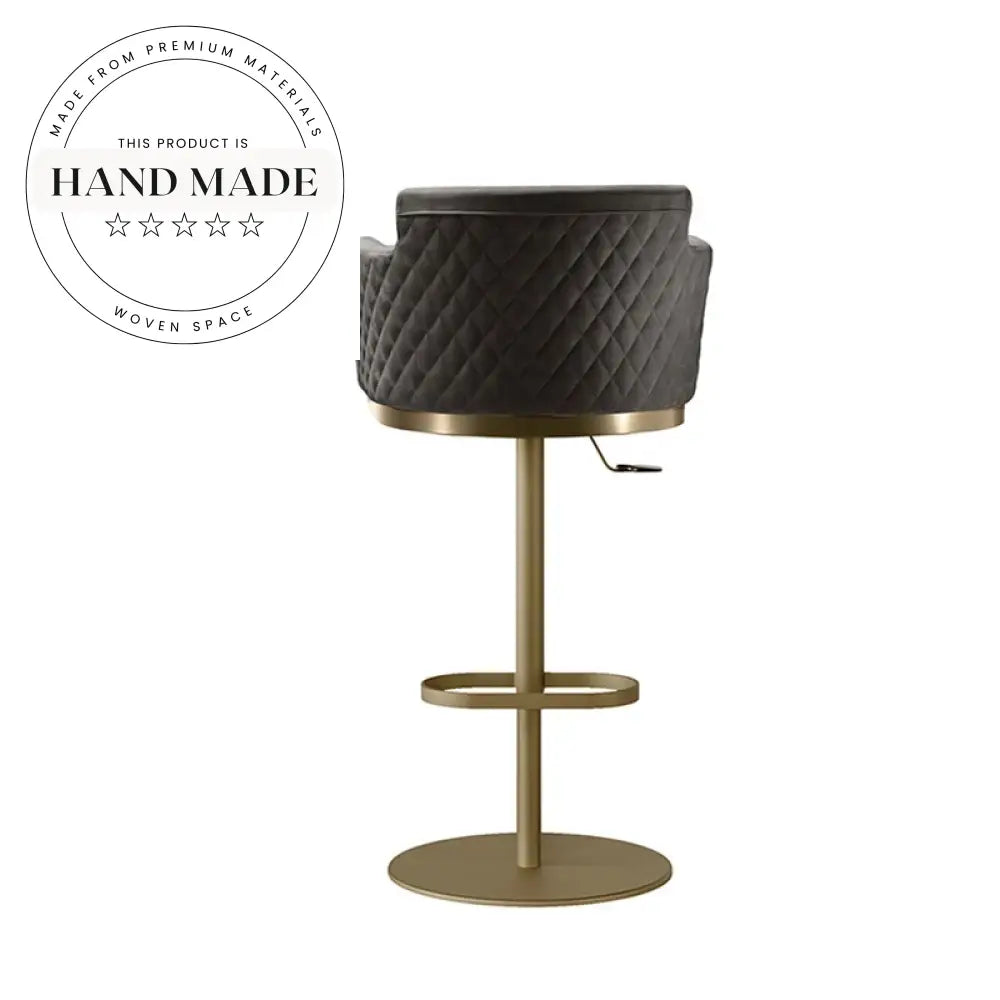 Modern Swivel Leather Bar Stool, Metal Base, Adjustable Height