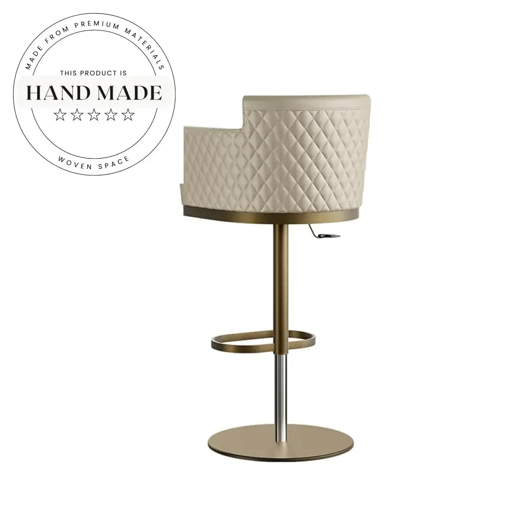 Modern Swivel Leather Bar Stool, Metal Base, Adjustable Height