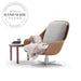 Modern Swivel Leather Lounge Chair, Metal Base Living Room Armchair