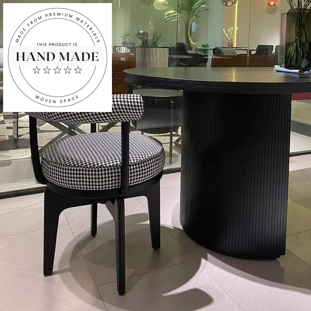 Modern Swivel Leather Upholstered Solid Wood Leg Dining Chair