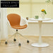 Modern Swivel Office Chair with Aluminum Legs, Fabric and Leather Cushion