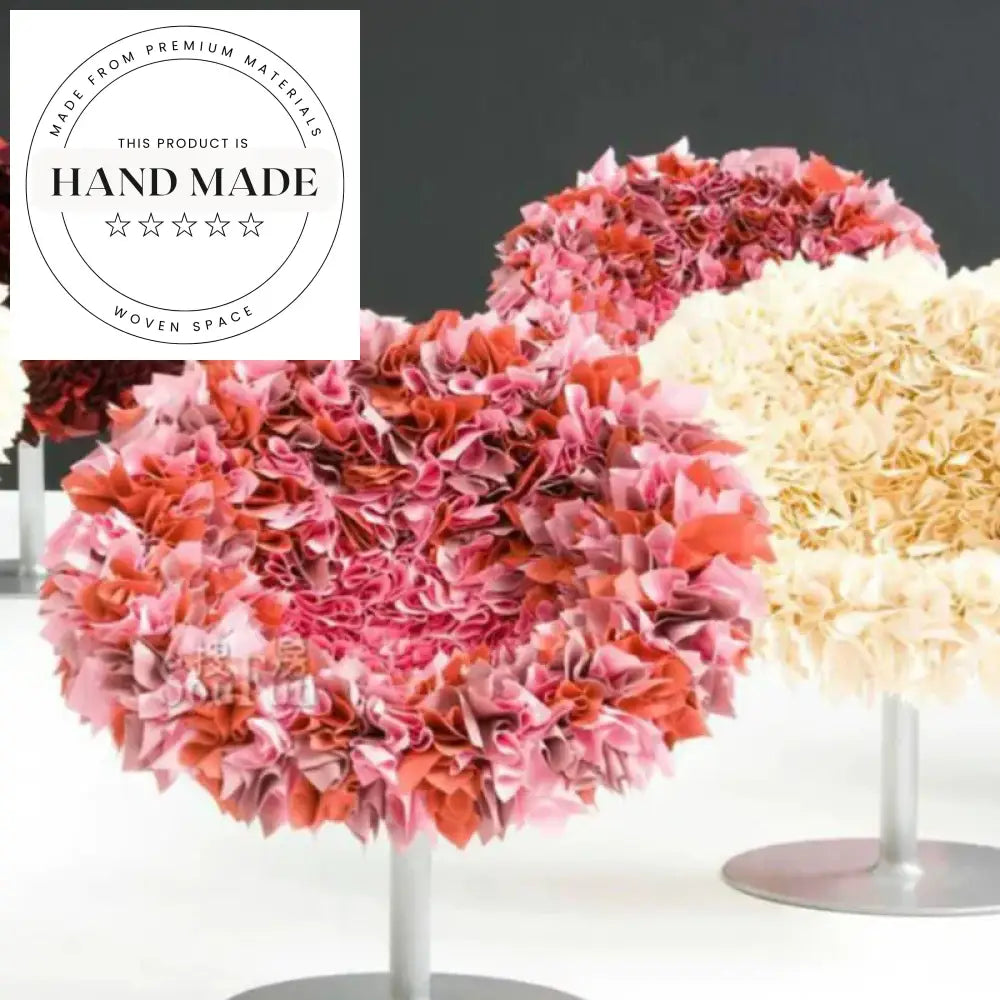 Modern Swivel Petal Fabric Lounge Chair, Egg Shape Leisure Sofa