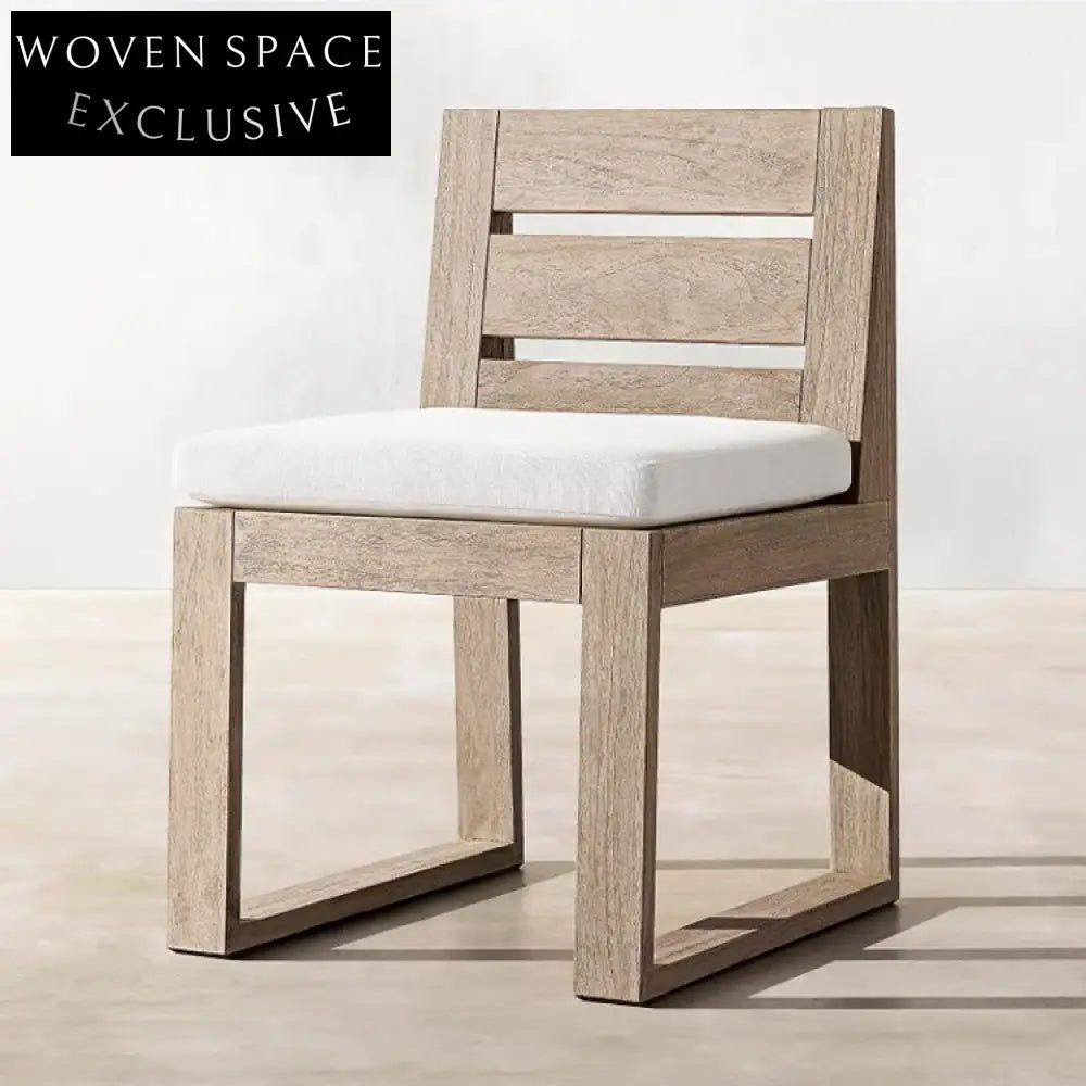 Modern Teak Patio Outdoor Dining Table and Chairs Furniture Set