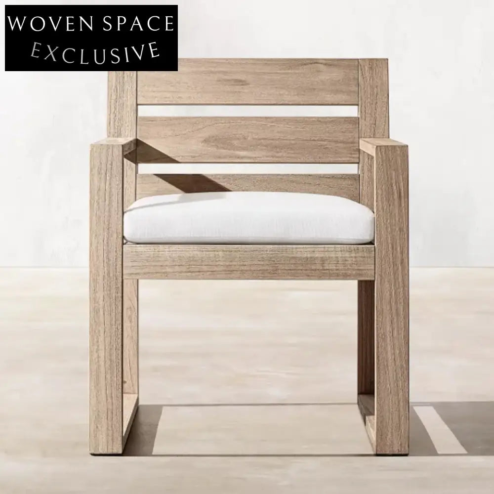 Modern Teak Patio Outdoor Dining Table and Chairs Furniture Set