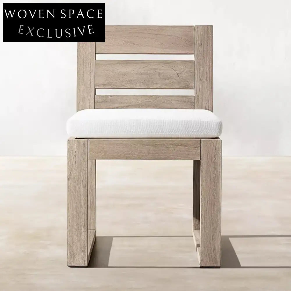 Modern Teak Patio Outdoor Dining Table and Chairs Furniture Set