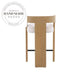 Modern Teak Wood High Back Bar Stool for Kitchen and Outdoor Counter
