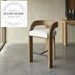 Modern Teak Wood High Back Bar Stool for Kitchen and Outdoor Counter
