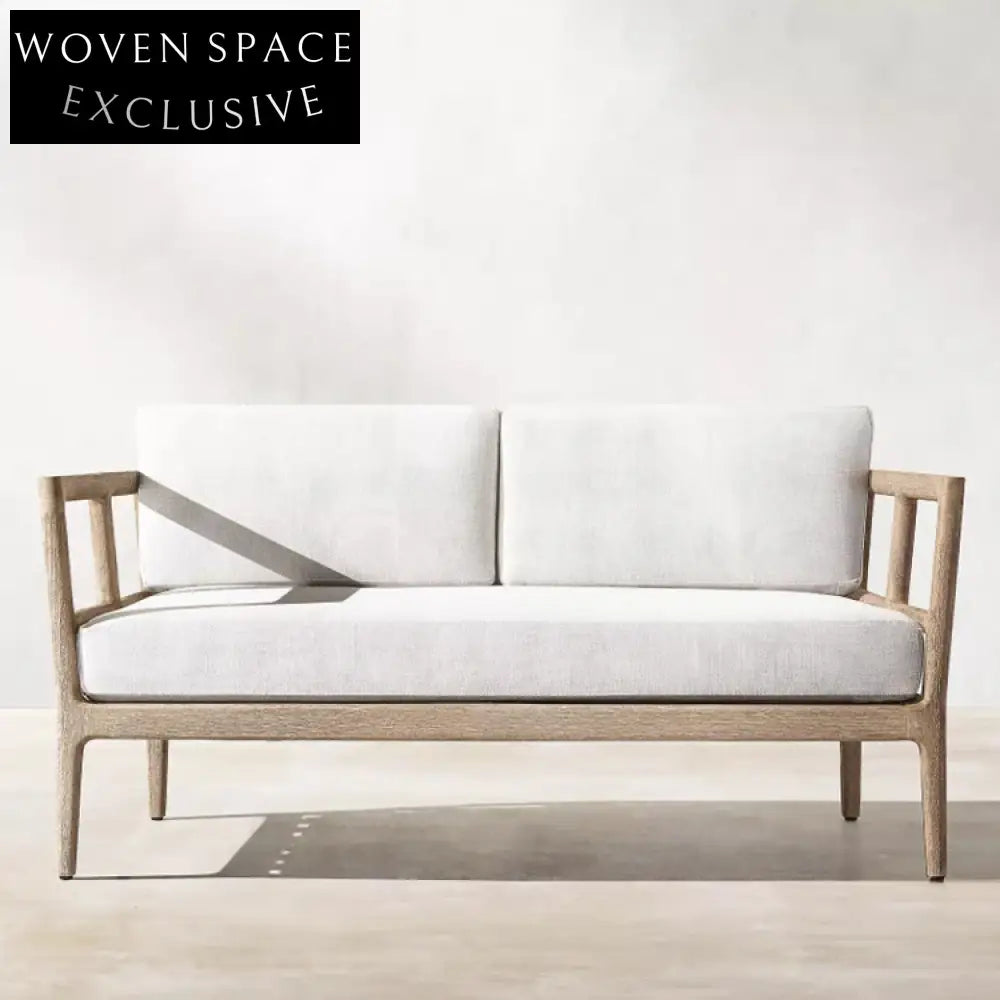 Modern Teak Wood Outdoor Patio Sofa Chair Set with UV Guard Cushions