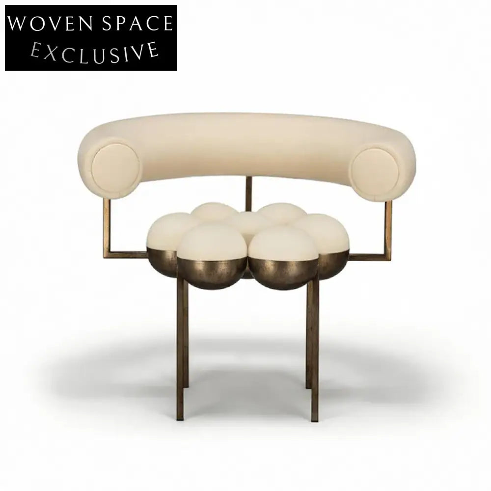 Modern Teddy Fabric Lounge Chair & Ottoman Set with Stainless Steel Legs