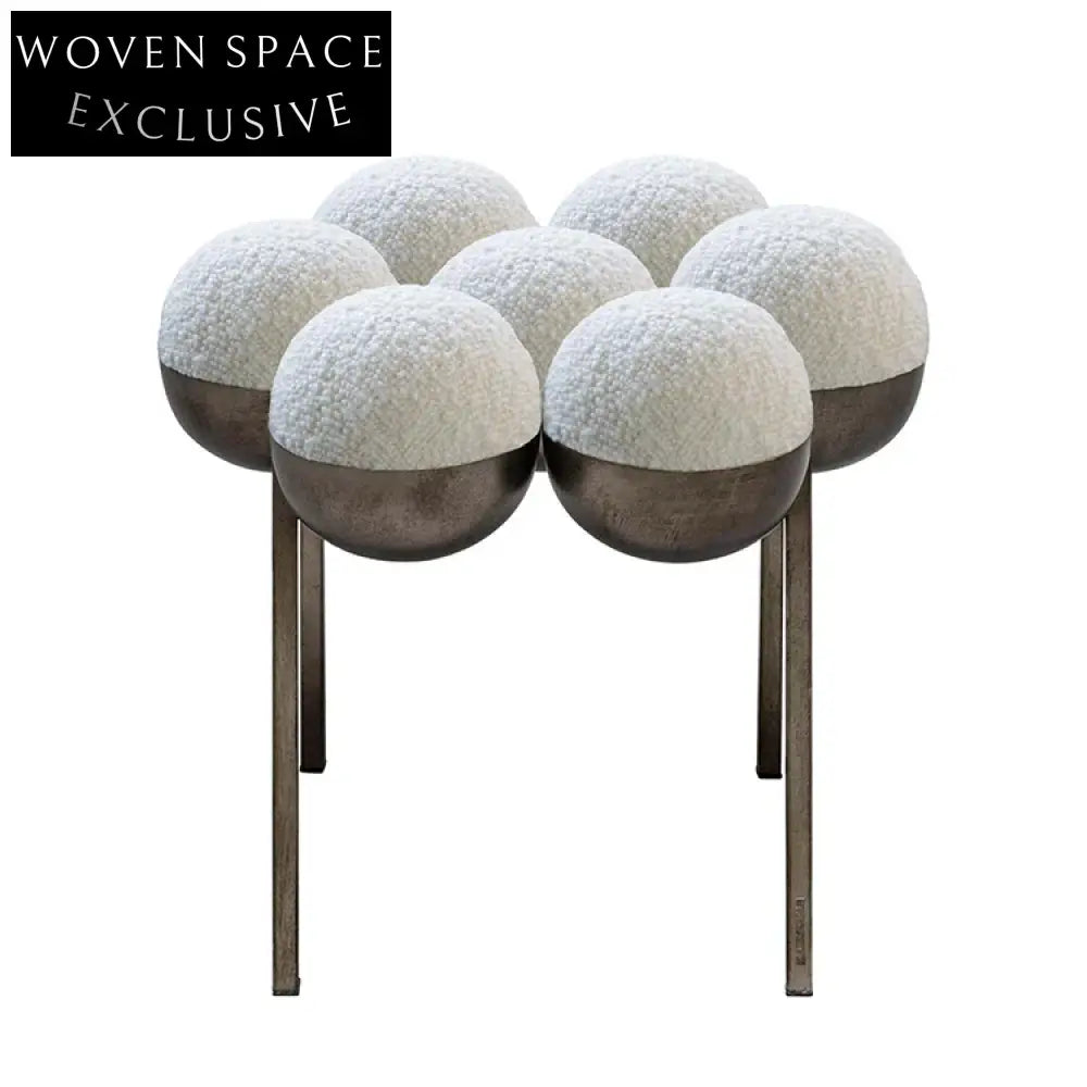Modern Teddy Fabric Lounge Chair & Ottoman Set with Stainless Steel Legs