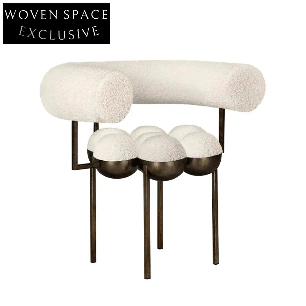 Modern Teddy Fabric Lounge Chair & Ottoman Set with Stainless Steel Legs