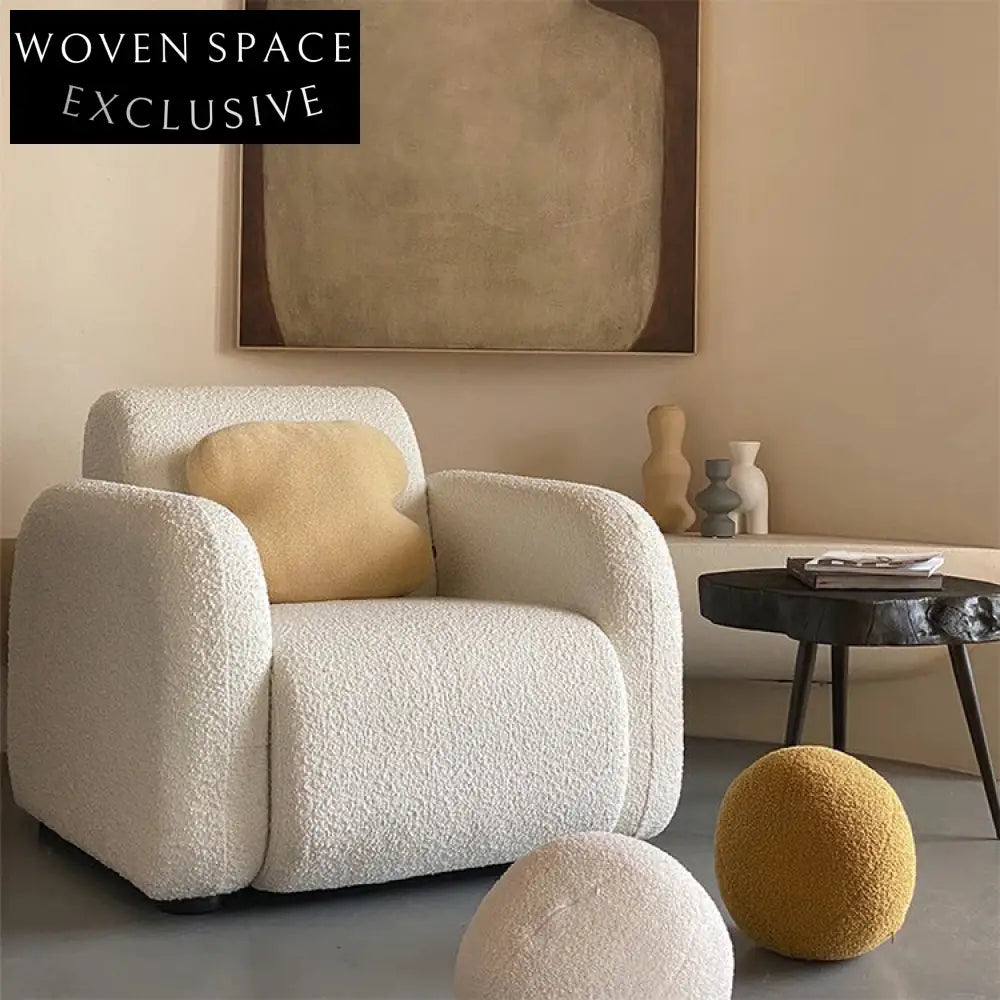 Modern Teddy Fabric Modular Sectional Accent Leisure Living Room Sofa Chair