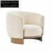 Modern Teddy Fabric Single Sofa Chair, Solid Ash Wood Base, Living Room Accent Chair
