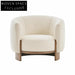 Modern Teddy Fabric Single Sofa Chair, Solid Ash Wood Base, Living Room Accent Chair
