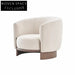 Modern Teddy Fabric Single Sofa Chair, Solid Ash Wood Base, Living Room Accent Chair