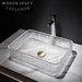 Modern Tempered Clear Glass Vessel Sink for Bathroom Countertop - Rectangular Wash Basin