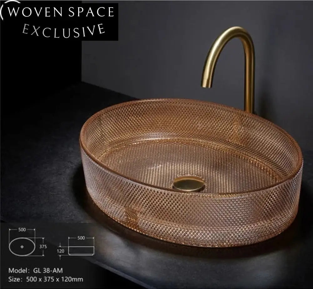 Modern Tempered Glass Oval Vessel Bathroom Sink for Contemporary Homes