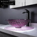 Modern Tempered Glass Vessel Sink Artistic Countertop Bathroom Basin