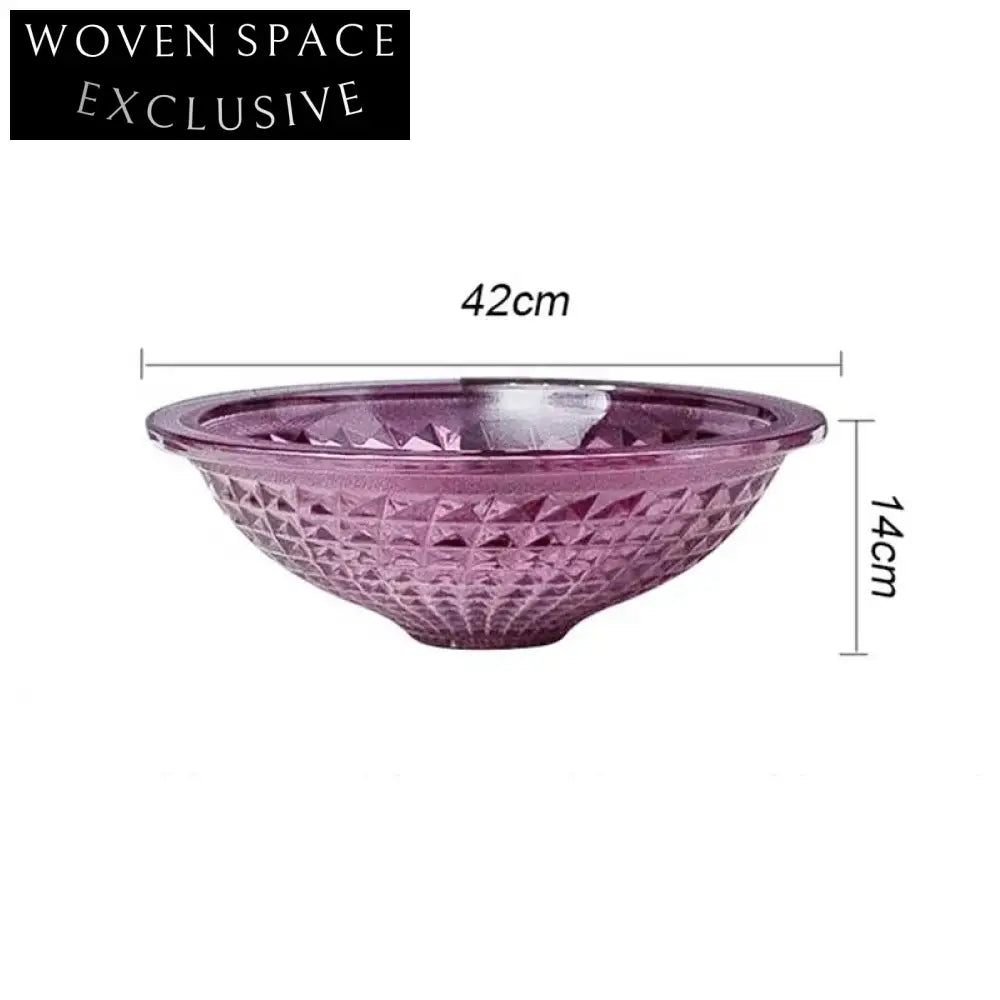 Modern Tempered Glass Vessel Sink Artistic Countertop Bathroom Basin