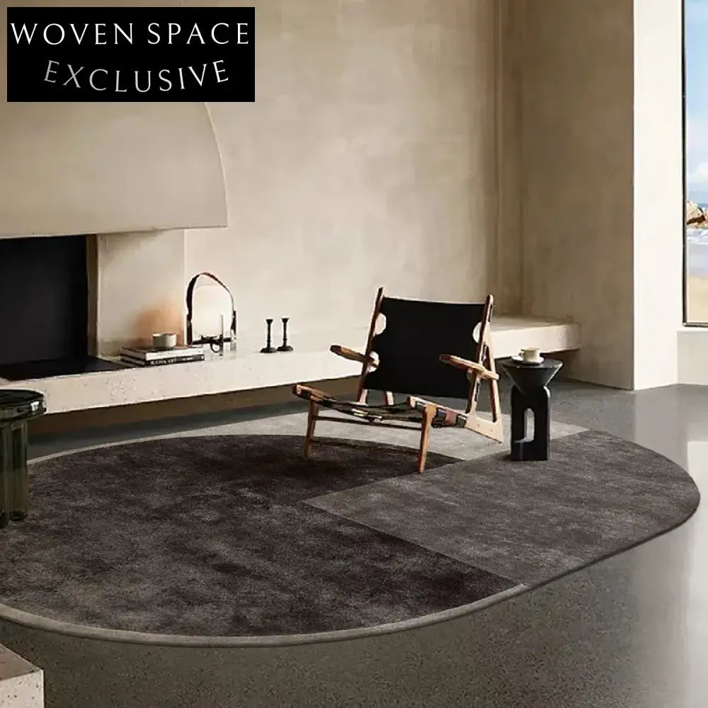 Modern Tencel Handmade Custom Geometric Area Rug - Black, White & Gray