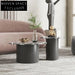 Modern Terrazzo & Metal Round Nesting Coffee Table Set