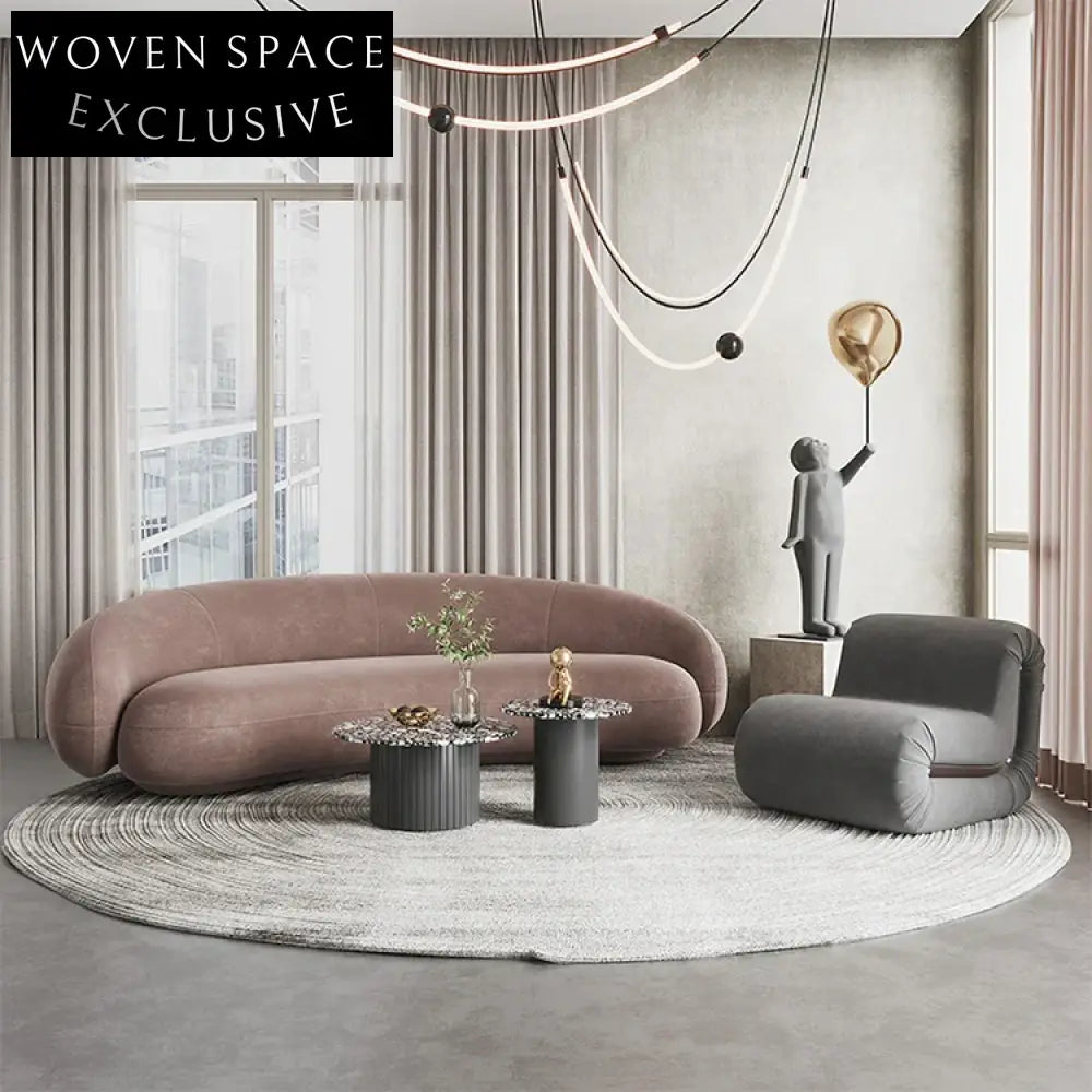 Modern Terrazzo & Metal Round Nesting Coffee Table Set