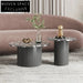 Modern Terrazzo & Metal Round Nesting Coffee Table Set