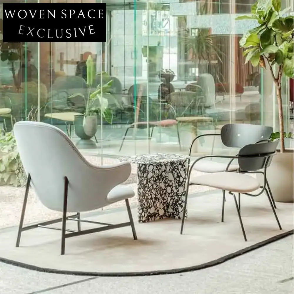 Modern Terrazzo Round Coffee Table with T-Shape Base for Chic Living Rooms