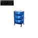 Modern Transparent 3-Tier Rolling Plastic Storage Cabinet Trolley Cart
