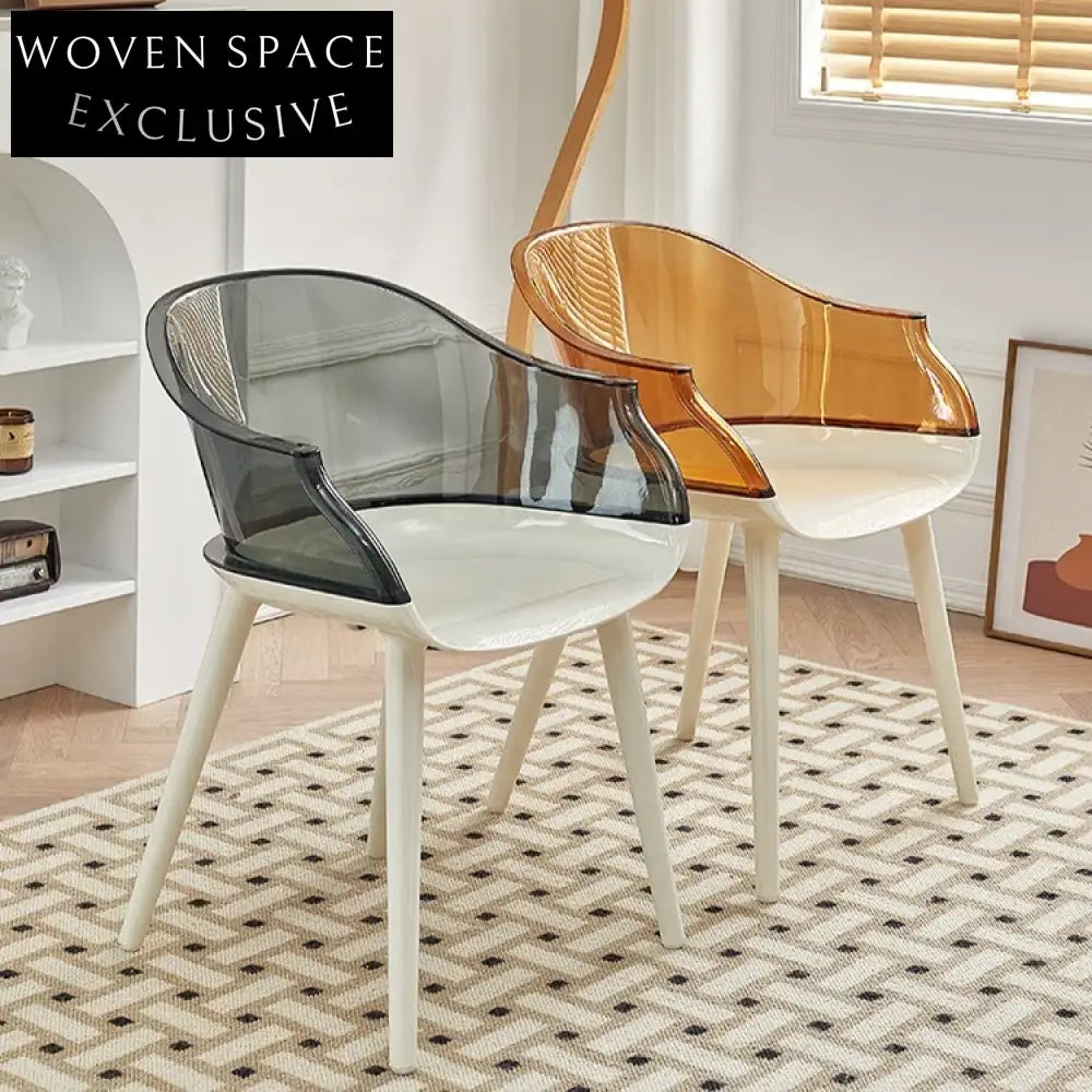 Modern Transparent Acrylic Dining Chair, Crystal Plastic Design for Restaurants & Home