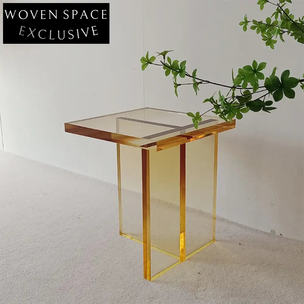 Modern Transparent Acrylic Rainbow Round Coffee Table Set