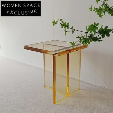 Modern Transparent Acrylic Rainbow Round Coffee Table Set