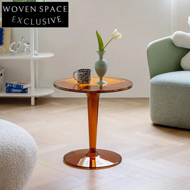 Modern Transparent Acrylic Round Side Table for Elegant Living Room Decor