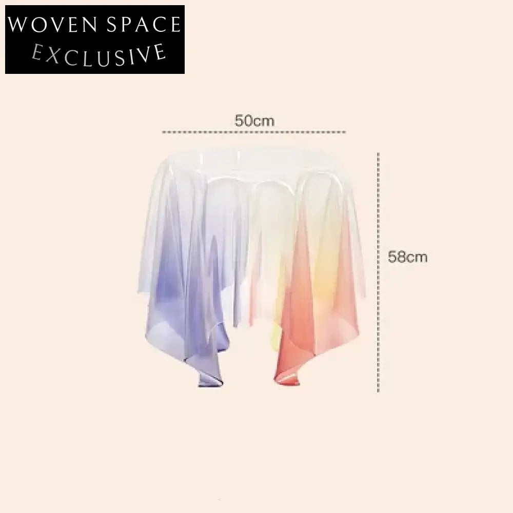 Modern Transparent Grey Acrylic Round Living Room Side Accent Coffee Table