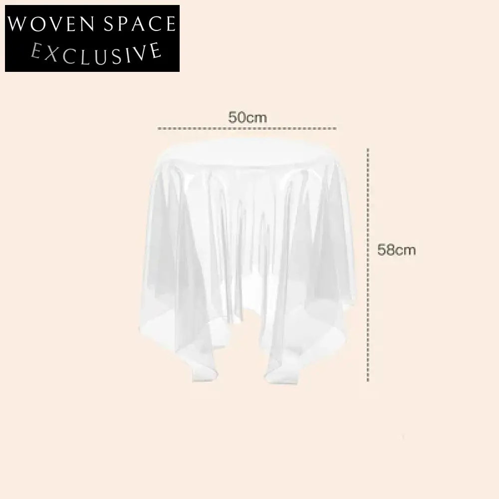 Modern Transparent Grey Acrylic Round Living Room Side Accent Coffee Table