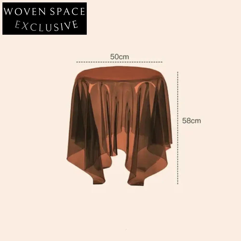 Modern Transparent Grey Acrylic Round Living Room Side Accent Coffee Table