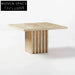 Modern Travertine Marble Square Coffee Table for Elegant Living Room Decor