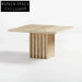 Modern Travertine Marble Square Coffee Table for Elegant Living Room Decor