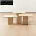 Modern Travertine Marble Square Coffee Table for Elegant Living Room Decor