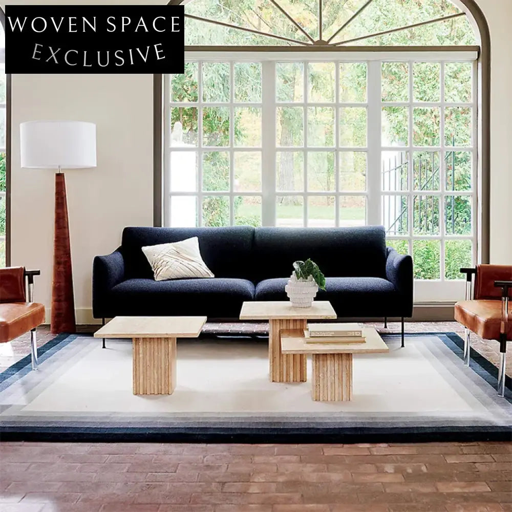 Modern Travertine Marble Square Coffee Table for Elegant Living Room Decor