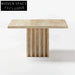 Modern Travertine Marble Square Coffee Table for Elegant Living Room Decor