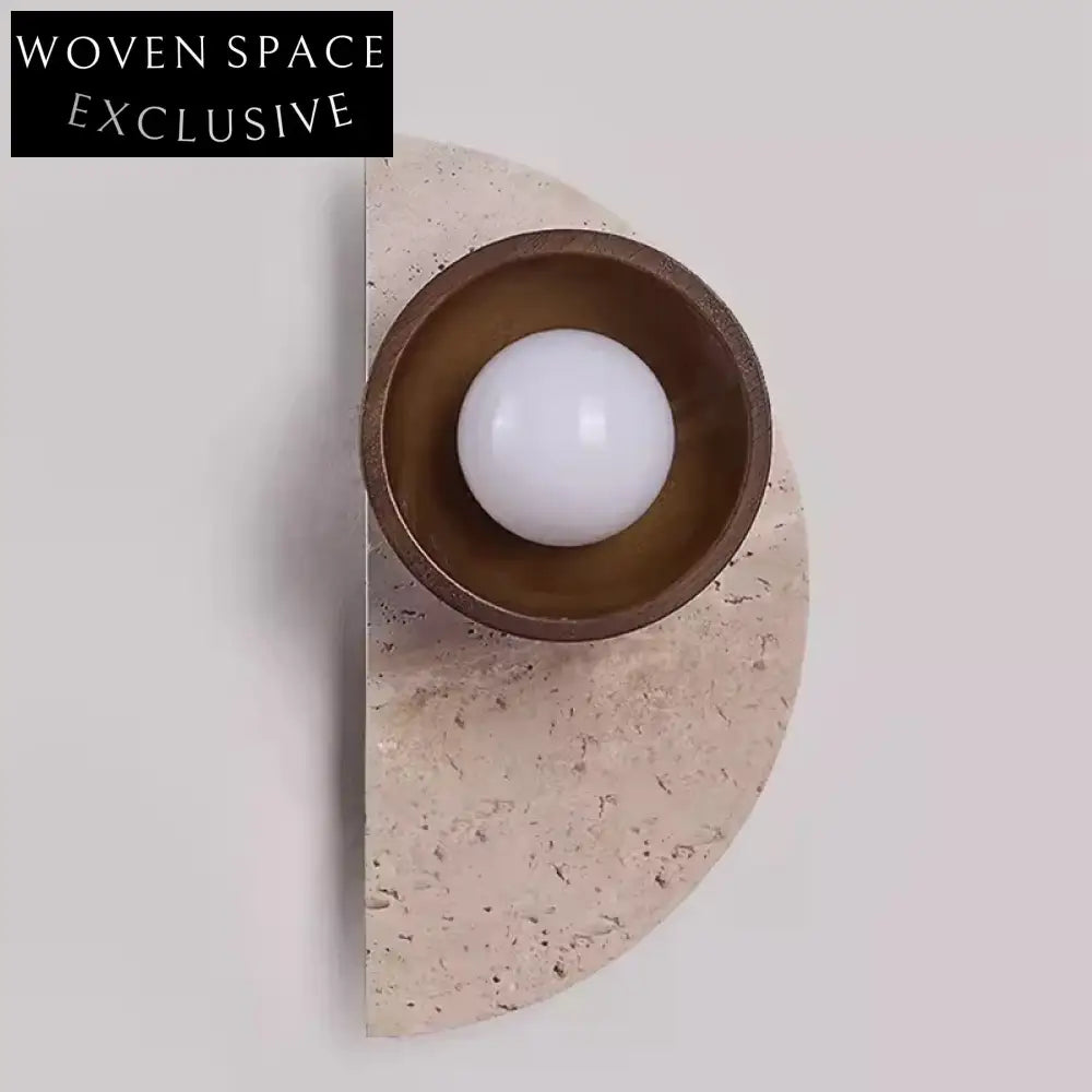 Modern Travertine Marble Stone Moon Shaped LED Wall Lamp for Home Decor