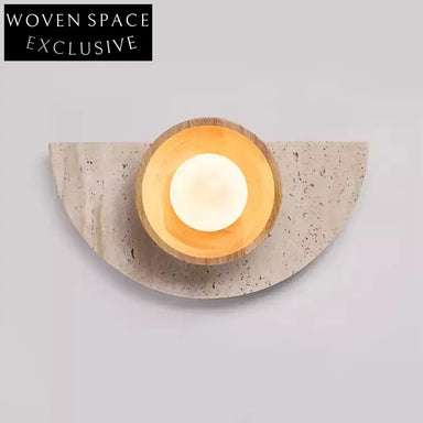 Modern Travertine Marble Stone Moon Shaped LED Wall Lamp for Home Decor