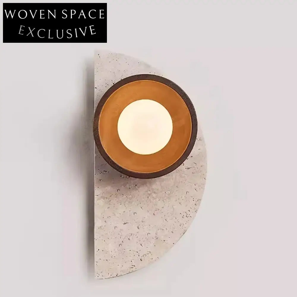 Modern Travertine Marble Stone Moon Shaped LED Wall Lamp for Home Decor