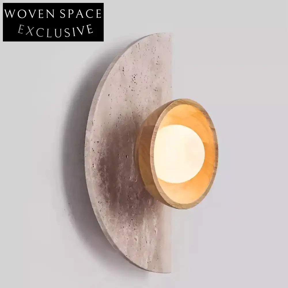 Modern Travertine Marble Stone Moon Shaped LED Wall Lamp for Home Decor
