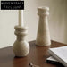 Modern Travertine Natural Stone Candle Holder Tall Tabletop Home Decor Stand