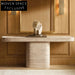 Modern Travertine Rectangle Entryway Console Table, Minimalist Luxury Wall Table