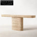 Modern Travertine Rectangle Entryway Console Table, Minimalist Luxury Wall Table