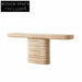 Modern Travertine Rectangle Entryway Console Table, Minimalist Luxury Wall Table