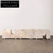 Modern Travertine Stone Long Ottoman Stool, Multi-Functional Bench & Side Table